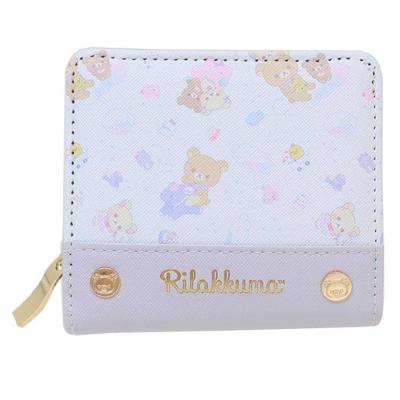 Sanrio Leopard Print Wallet with Rilakkuma Design Three-Leather