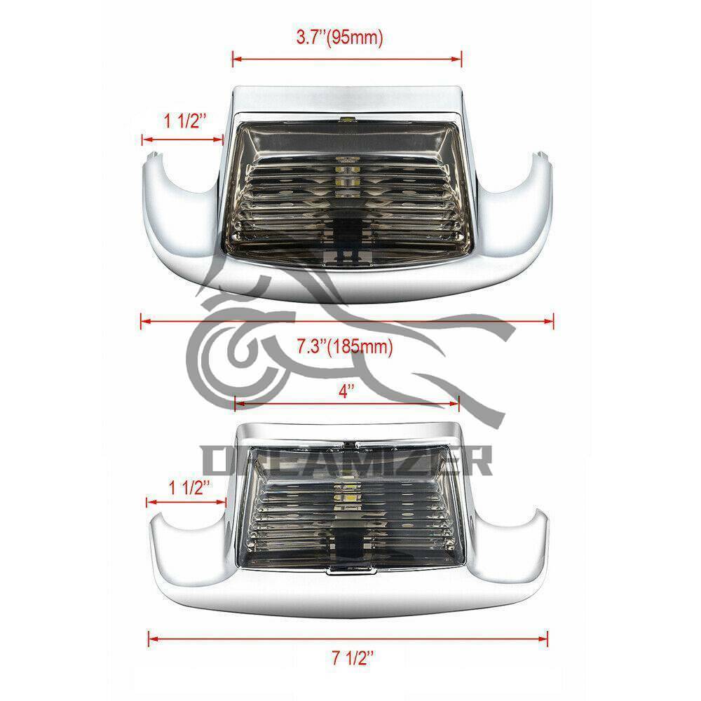 For Harley Electra Glide Ultra Classic FLHTCU LED Chrome Motorcycle Front Fender Tip Light Rear Tailing Edge Driving Brake