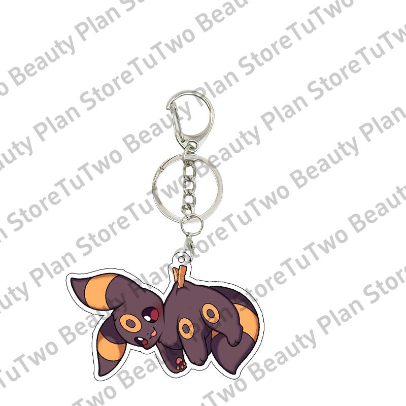 Creative Classics Eevee Anime Acrylic Keychain Pendant Decor Cartoon Umbreon Eevee Espeon Glaceon Jolteon Bag Key Ring Charm