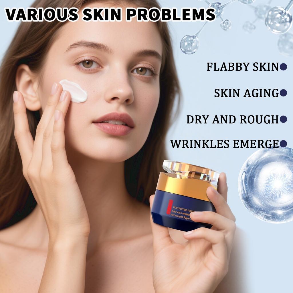 Peptidový zpevňující krém, hydratační krém, konturovací lifting, lifting čelisti, zpevňující krém proti vráskám, 50 g