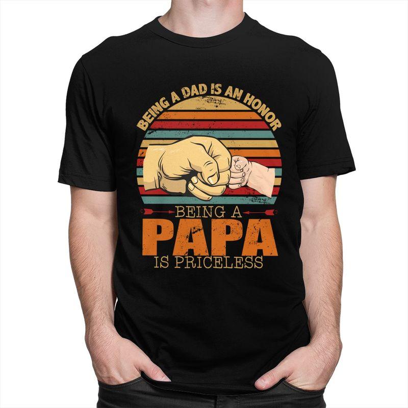 Individuelle Herren Ehre Papa und Papa T-Shirts Kurzarm Baumwoll-T-Shirt T-Shirt Lässig Vatertag Geschenk T-Shirt Kleidung