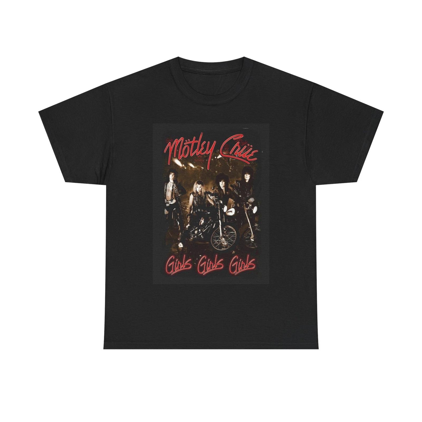 Men s and Women s T-shirts Motley Crue vintage rock graphic tee concert Unisex Heavy Cotton Tee XL