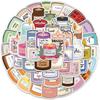50 Fun Cartoon Candle Aroma Stickers for DIY Decor - Personalize Water Cups, 50 Sheets/Set