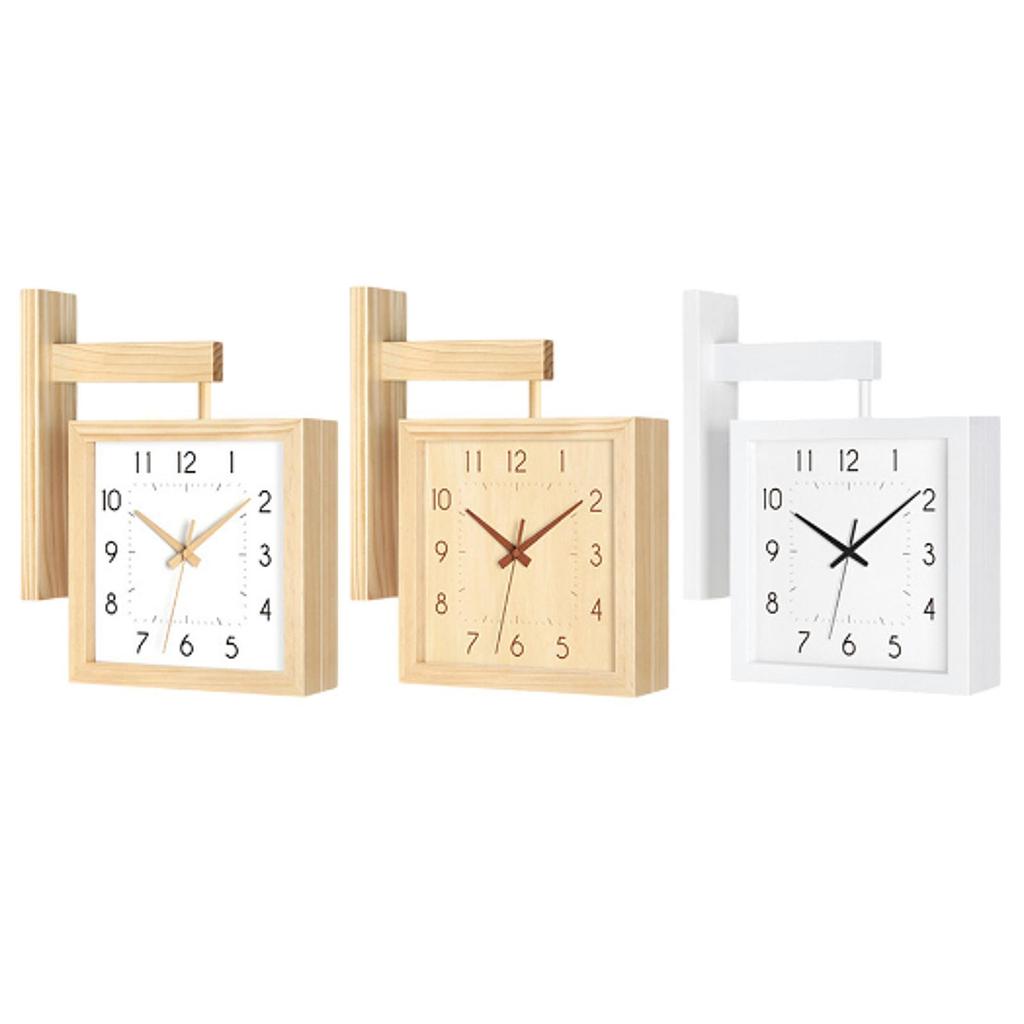 Double Sided Corner Wall Clock Numeric Marks Modern Birthday Gift Non Ticking Silent for Office Cafe Kitchen Hotel Dining Room
