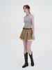 Vivora Wide Tuck Mini Skirt (Beige)