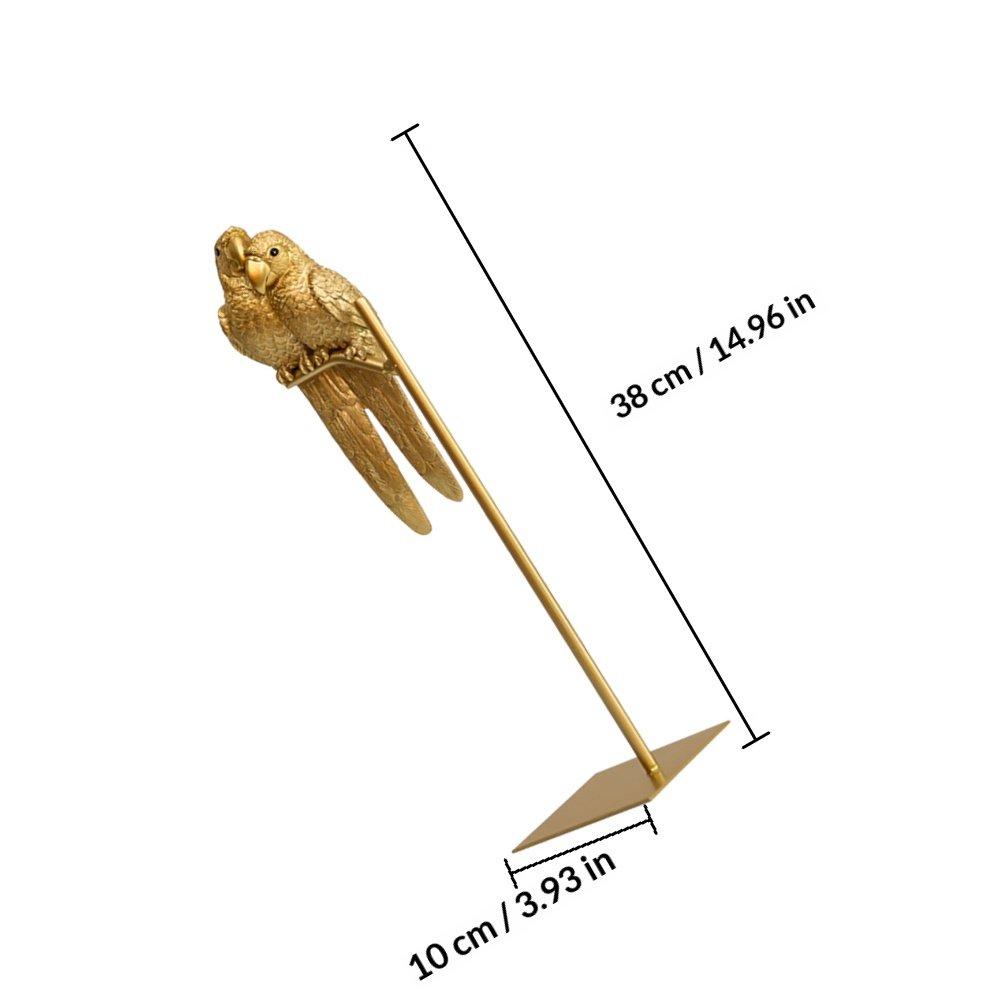 Couple Parrot Desktop Decor Premium Resin Ornament for Home Office Desk Shelf Photography Prop Gift Unique Exquisite Tabletop