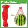100 PCS Watermelon Nets, 18 Inches Melon Hammock Red Onion Mesh Bags, Reusable Cantaloupes Hanging Mesh Bag with Drawstring for Trellis Vertical