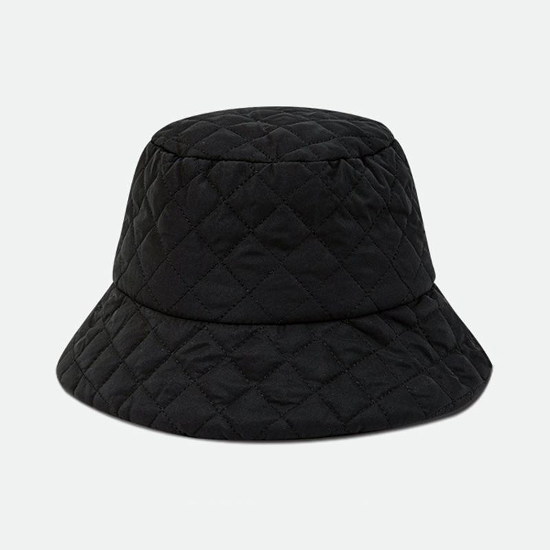 Quilted Women Winter Bucket Hat Fashion Knit Cloche Hat Solid Color Warm Crochet Cap