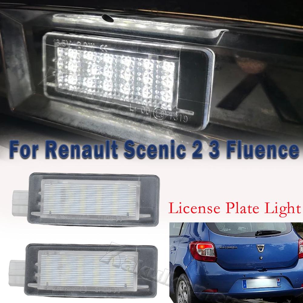 For Renault Scenic 2 3 Fluence Captur Espace 4 Grand Modus Zoe BFM Laguna Sport Tourer Car LED License Number Plate Light Lamps License Plate Lights