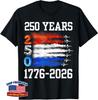 250 Years 1776 2026 250th Vintage 4th July American Flag Unisex T-Shirt