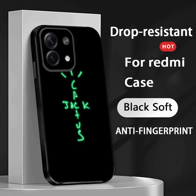 

Fashion T-travis S-scott cool logo Phone Case For Redmi Note 14 13 12 11 Pro Plus S 5G 14C A3 Soft Black Phone Cover Redmi Note 12 Pro 4G