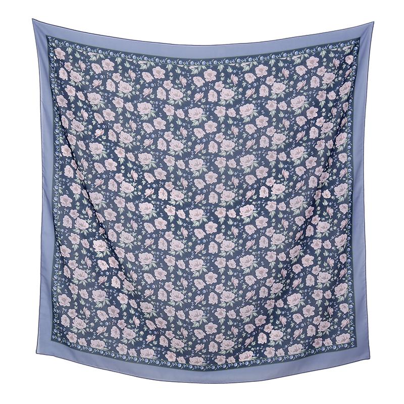 Malaysia Floral Printed 110 Square Scarf Muslim Hijab Women Elegant Shawls Ladies Casual Headscarf Turban Kerchief  Wholesale