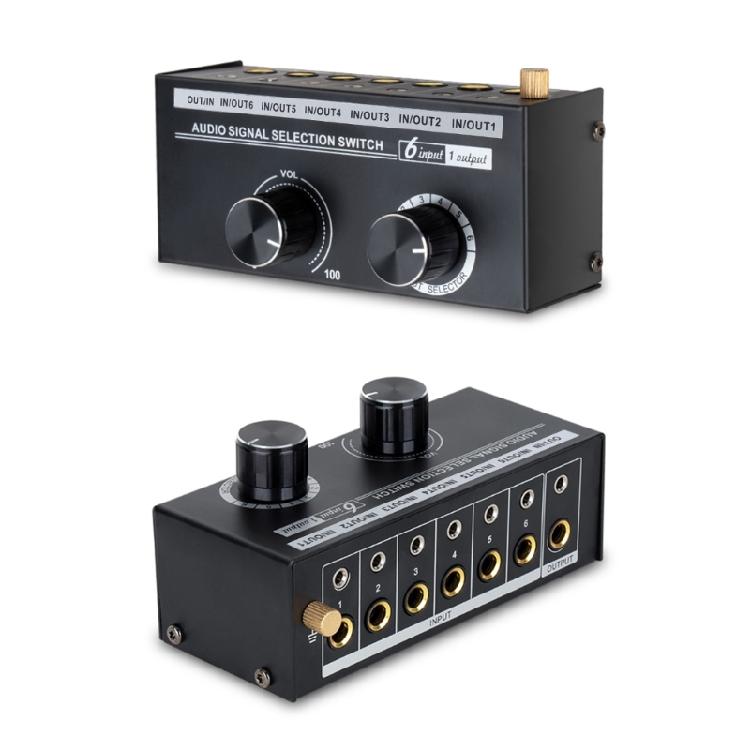 Compactly 6Channel Audios Switcher For Clear Sound And Easy Setups Eliminates Noise and Sound Interferences Selector
