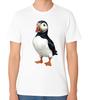 Papageientaucher T-Shirt Niedlicher Seevogel Wildtier Illustration Tierkunst Unisex T-Shirt