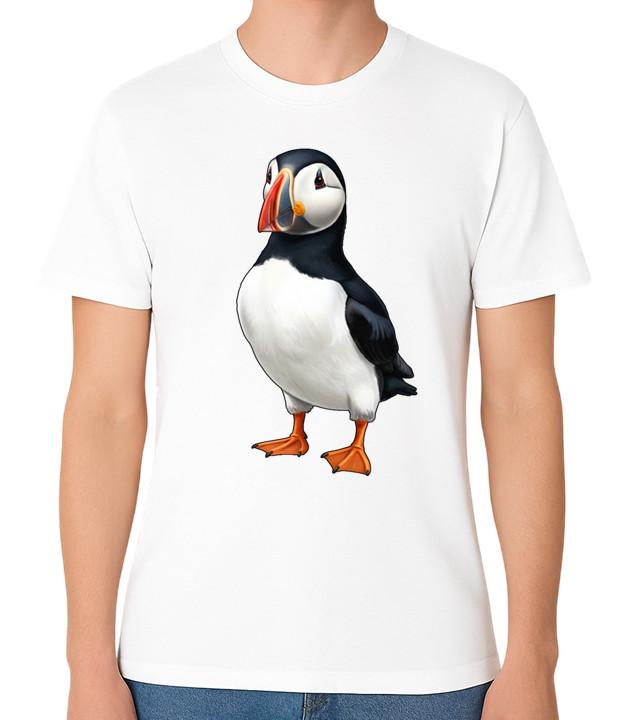 Puffin T-Shirt Cute Seabird Wildlife Illustration Animal Art Unisex Tee S разноцветный