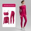 Set de yoga și fitness pentru femei, roșu fructe de pădure, 3 piese