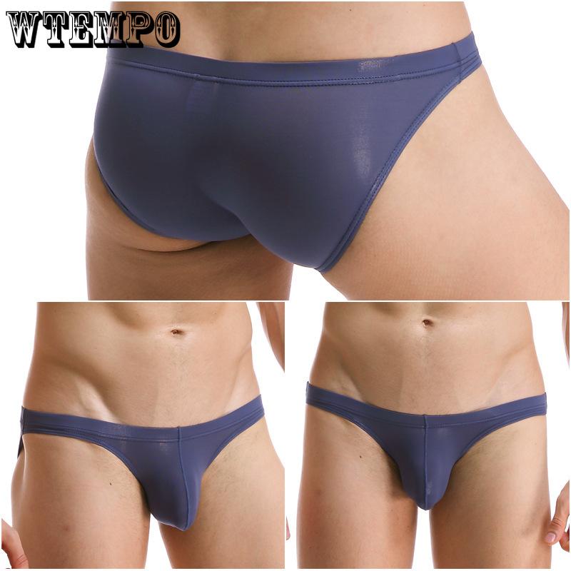 Men's Triangle Underwear Ultra-thin Ice Silk Transparent Comfortable and Sexy Adult Low Waist