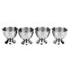 Eierbecher-Set 4 Stück Eierbecher für weich & hart gekochte Eier Edelstahl