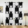 Cat Roof Kitten Night Moon Stars Curtains for Bedroom Living Room Drapes Kitchen Children's Room Window Curtain Home Decor