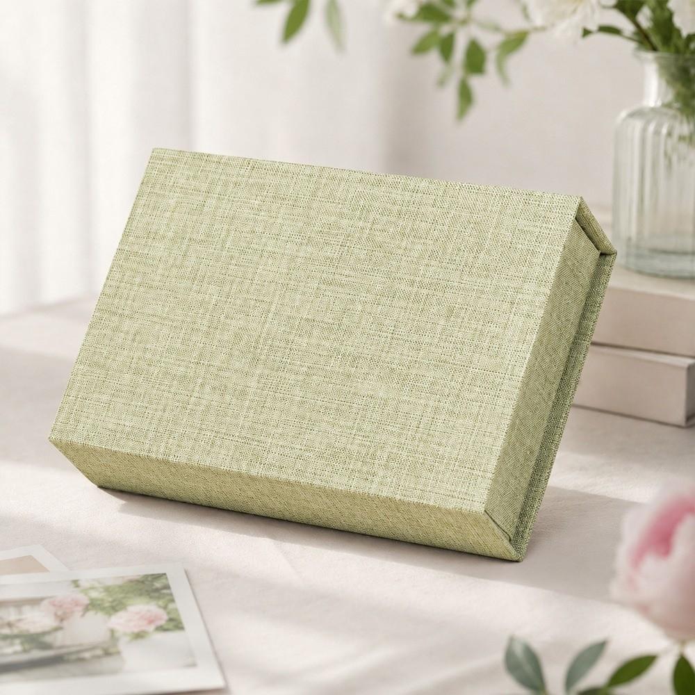 Magnetic Close Card Organizer Linen Fabric Fabric Box Document Holder For Jewelry Storage