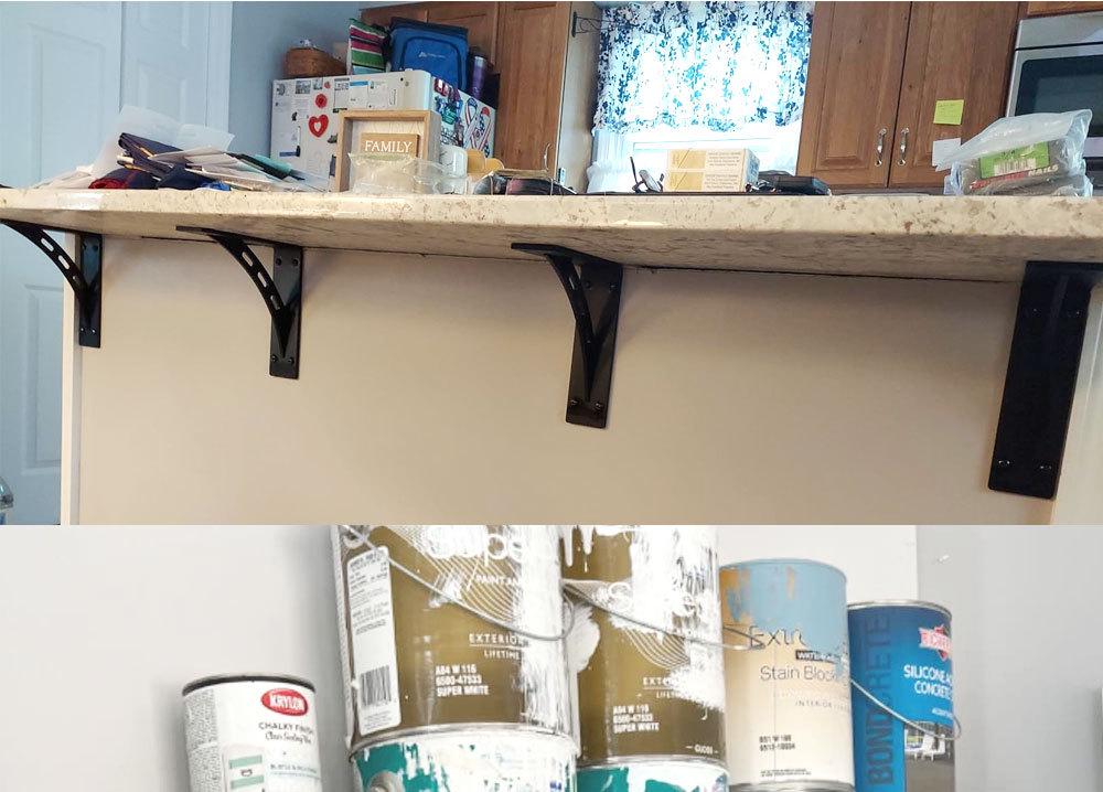 Suportes de Prateleira de Parede Reforçados de 6 Polegadas, Capacidade de Carga de 40kg, Suporte de Lareira Metálico de Alta Resistência, Pacote com 4