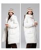Women's Autumn and Winter Coat Solid Color Stand Collar Hooded Loose Thickened Windproof Mid-length Women's Jacket