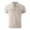 Men's Single Breasted Collared Shirt With Pockets  Casual And Comfortable Short Sleeved Shirt