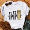 Russian Doll Cartoon Pure Cotton Printed Children's Short Sleeved New Fashion Trend Parent-child Loose Round Neck T-shirt