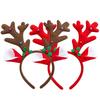 Reindeer Antlers Headband Cartoon Christmas Head Button Hair Band Party Gift Reindeer Antlers Snowman Sprung Headband Decor