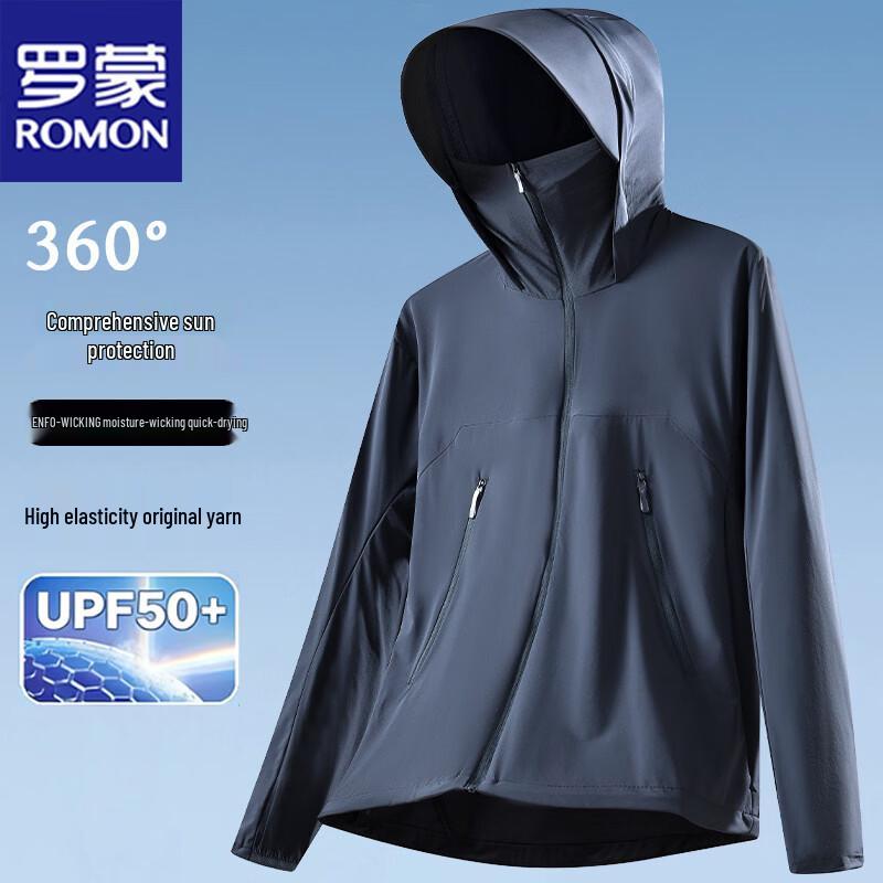 Romon Men's Summer UPF 50+ Cooling Hooded Sun Protection Jacket