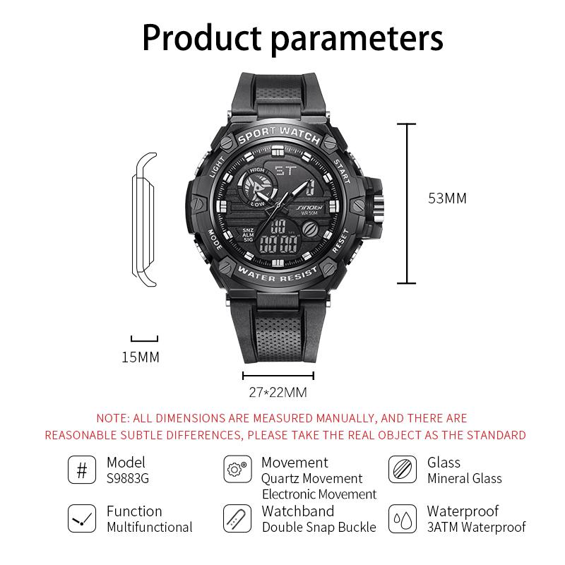 Top Sales Men's Digital Watches Precision Timekeeping and Modern Style LED Dual Display Men's Sports Watches