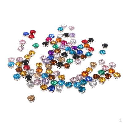 100 pièces de strass à coudre en acrylique - 8 mm