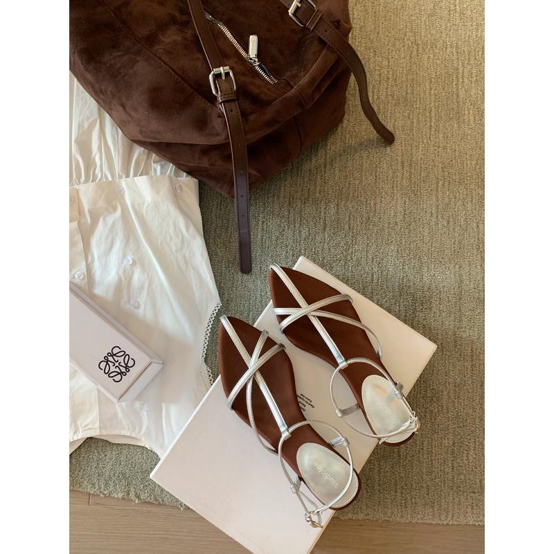 

Sheepskin~ Shoes cross-strap pointed high heels open-toed sandals women s sandals 34