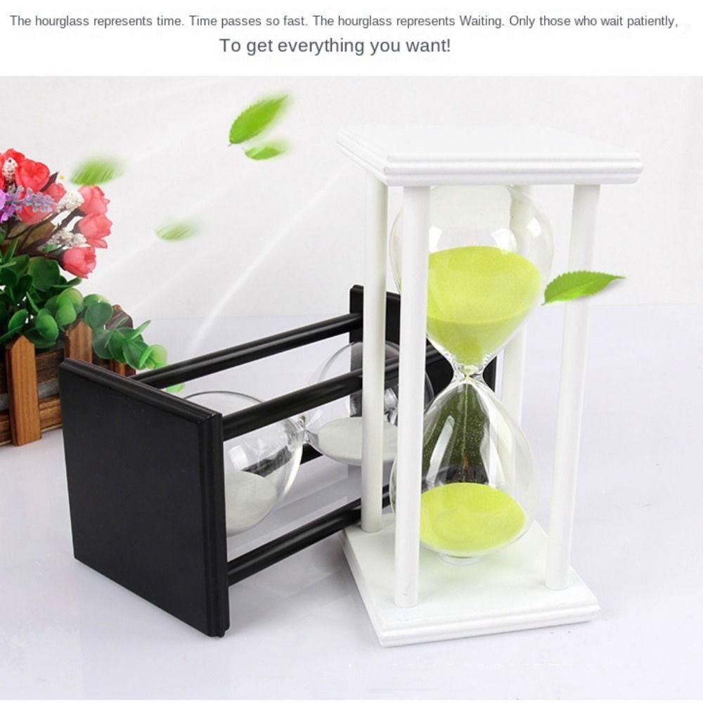 Wooden Glass Sand Hourglass Sand Timer 30/60 Minutes Sand Clock Practical Sandglass Timer  Office