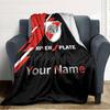Name Custom River Plate Print Flannel Blanket High Quality Warm Comfortable Cover for All Seasons Perfect for Gifts Home Decor