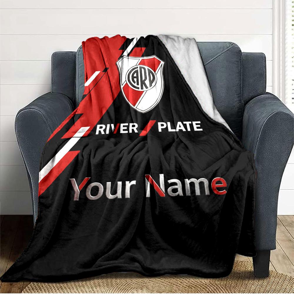 Name Custom River Plate Print Flannel Blanket High Quality Warm Comfortable Cover for All Seasons Perfect for Gifts Home Decor