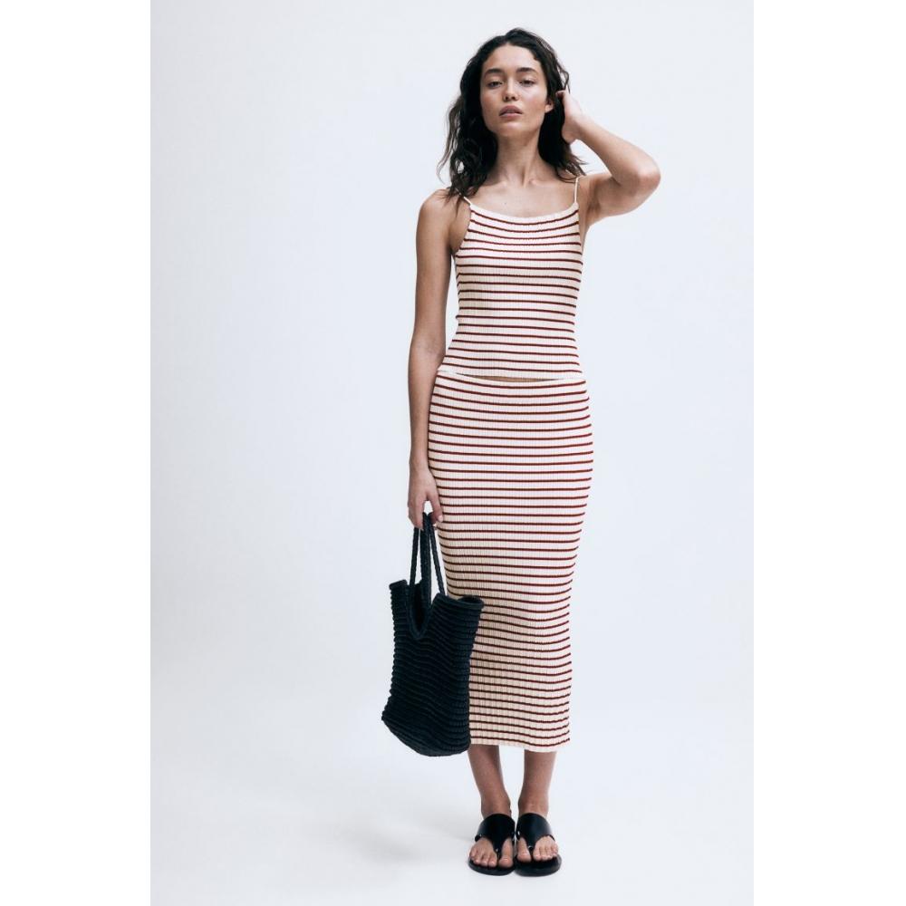 

Юбка-карандаш в рубчик HM Бело-красная полоска