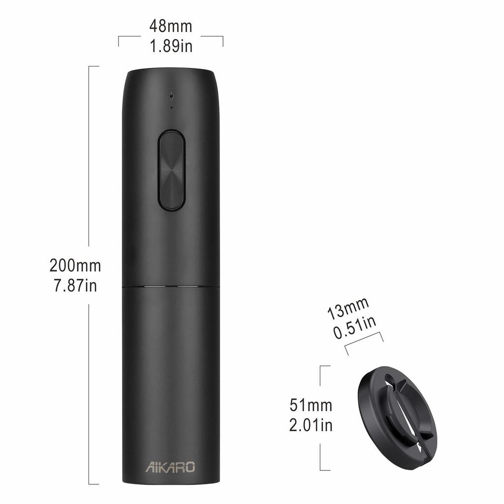 AIKARO - Electric Wine Bottle Opener Automatic Corkscrew, Rechargeable