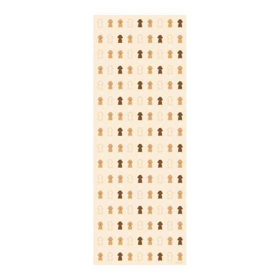Hamamonyo Tenugui Towel - Toy Poodle Print, 100% Cotton, Approx. 34cm x 90cm, Raw Edge
