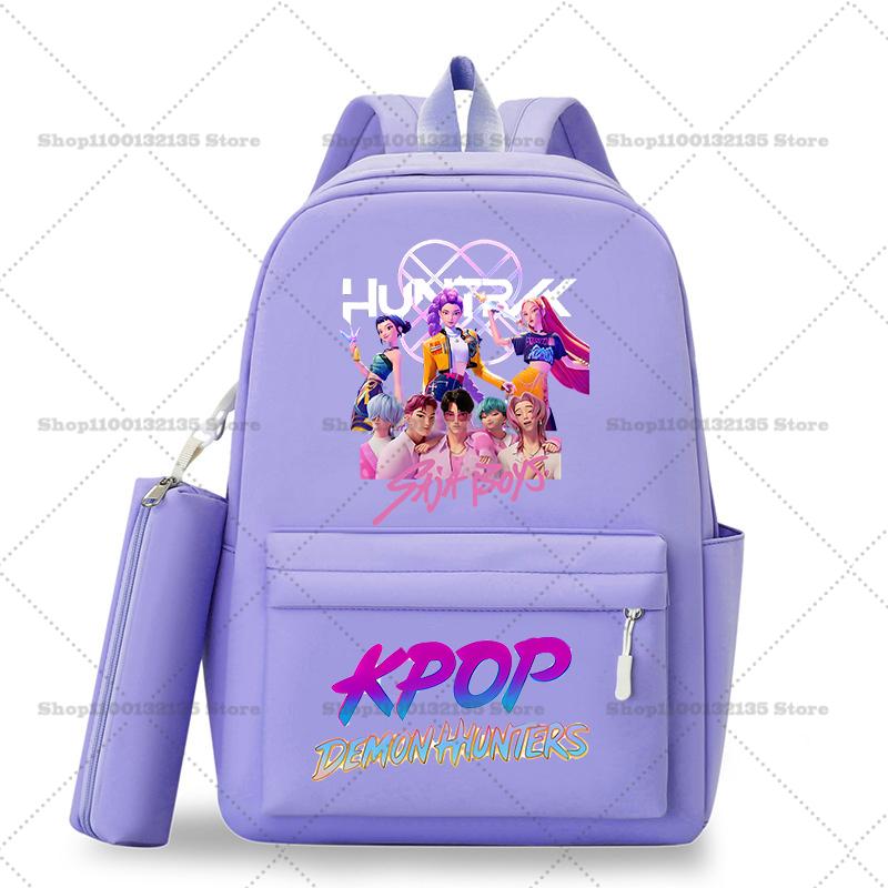 Kpop Demon Hunters Schoolbag Backpack for Student Teenager Rucksack Girl Casual Kawaii School Bag Travel Knapsack Mochila Present