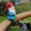 1 sleeping fishing dwarf resin handicraft, realistic fish, courtyard garden bonsai statue, water feature decorative ornament, ca