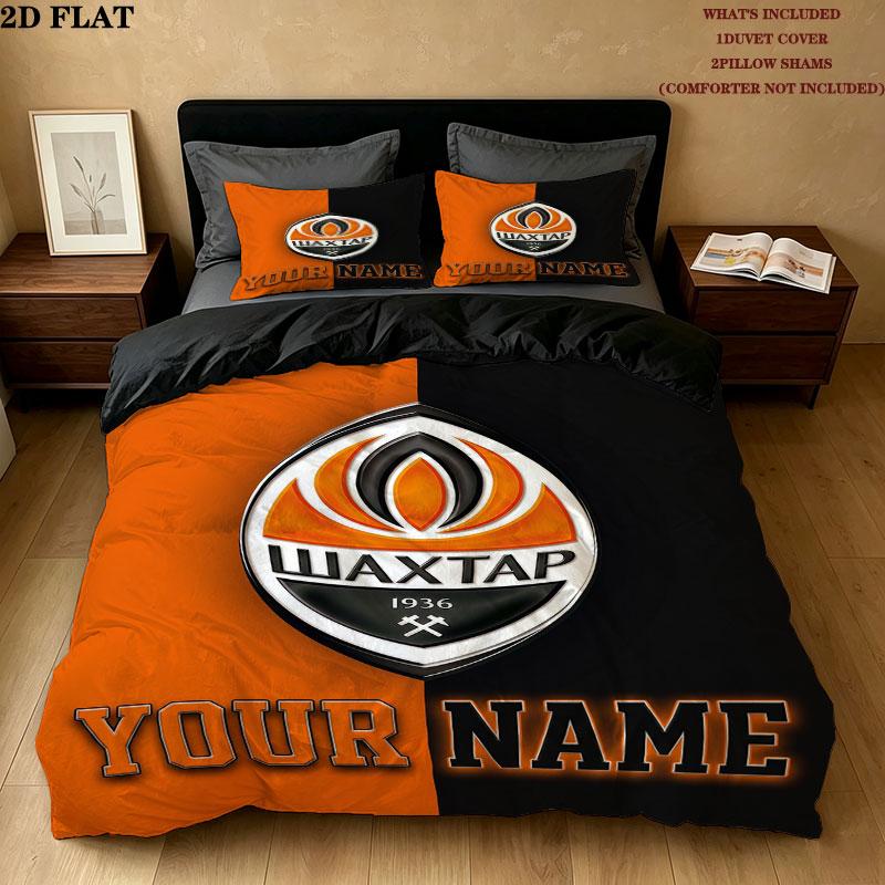 Custom Fc Shakhtar Donetsk Bedding Quilt Set Quilt Cover Pillowcase Home Decoration Birthday Gift (1 * duvet cover + 2 * pillowcase, without core)