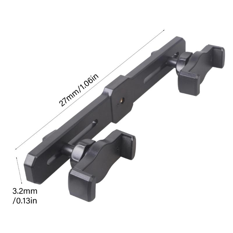Adjustable Bifunctional Smartphone Clip for Tripod Car Mount Desk Stand with 1/4 Female Screw 27cm Base Fit 4.7-7 Inch Devices