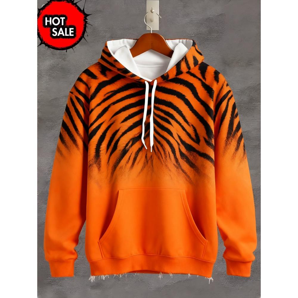 Modische Tier-Kapuzenpullover Für Mann Tiger 3D-Druck Herbst Sweatshirt Hoodie Street Casual Sweatshirt Y2K Übergroß Unisex Kleidung