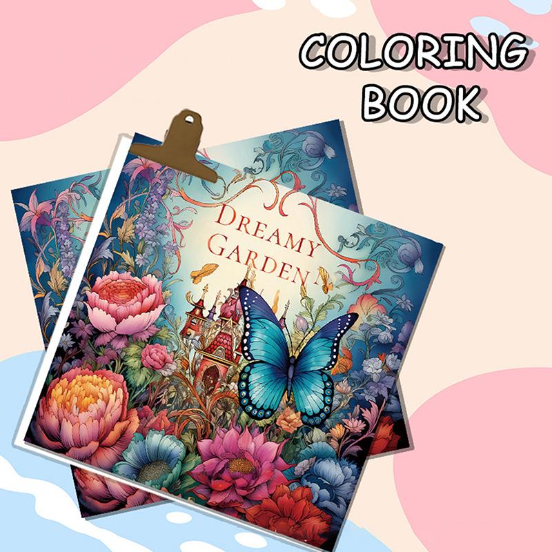 

Фэнтезийный Садовый Замок Искусство Бабочки Книжка-раскраска 20-22 страницы Двойные страницы Подарок на вечеринку по случаю дня рождения Снять стресс
