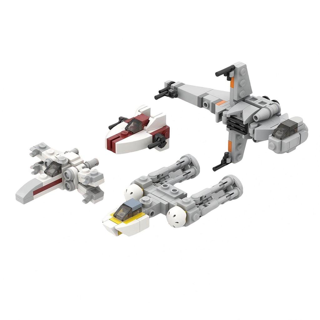 MOC Space Movie Series Micro Imperial Spaceship Building Blocks Mini Republic Starfighters Gunship Model DIY Boy Puzzle Toy Gift