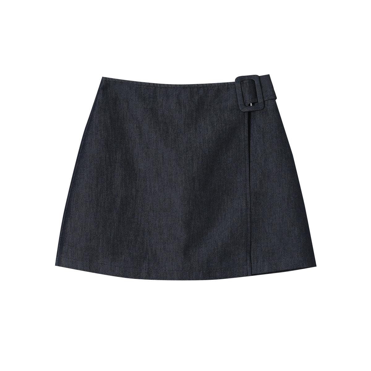 

Women s Spring-Summer A-line Skirt with Irregular Square Buckle Strap - Versatile, Slimming, Anti-exposure Short Skirt 11166 Small