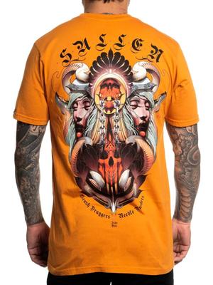 Sullen Herren Fede Gas Kurzarm Premium T-Shirt Tattoo Totenkopf und Hörner Tee