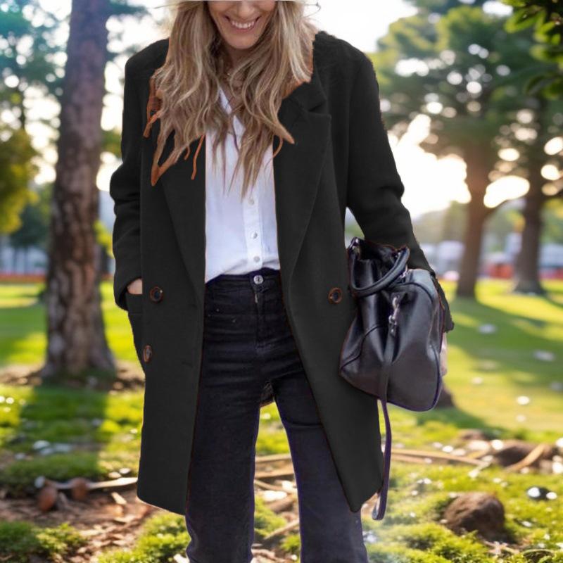 Autumn and Winter Mid-length Large Size Woolen Women's Coat