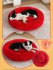 Cross-Border Faux Fur Pet Nest: Warm Round Bed for Dogs & Cats